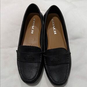 Coach Women's Textured Black Loafers